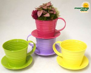 Dish Garden Metal Teacup 6 in