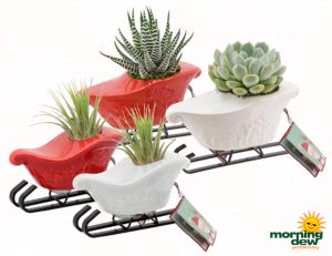 Christmas Ceramic Sleigh 4 in & 5 in